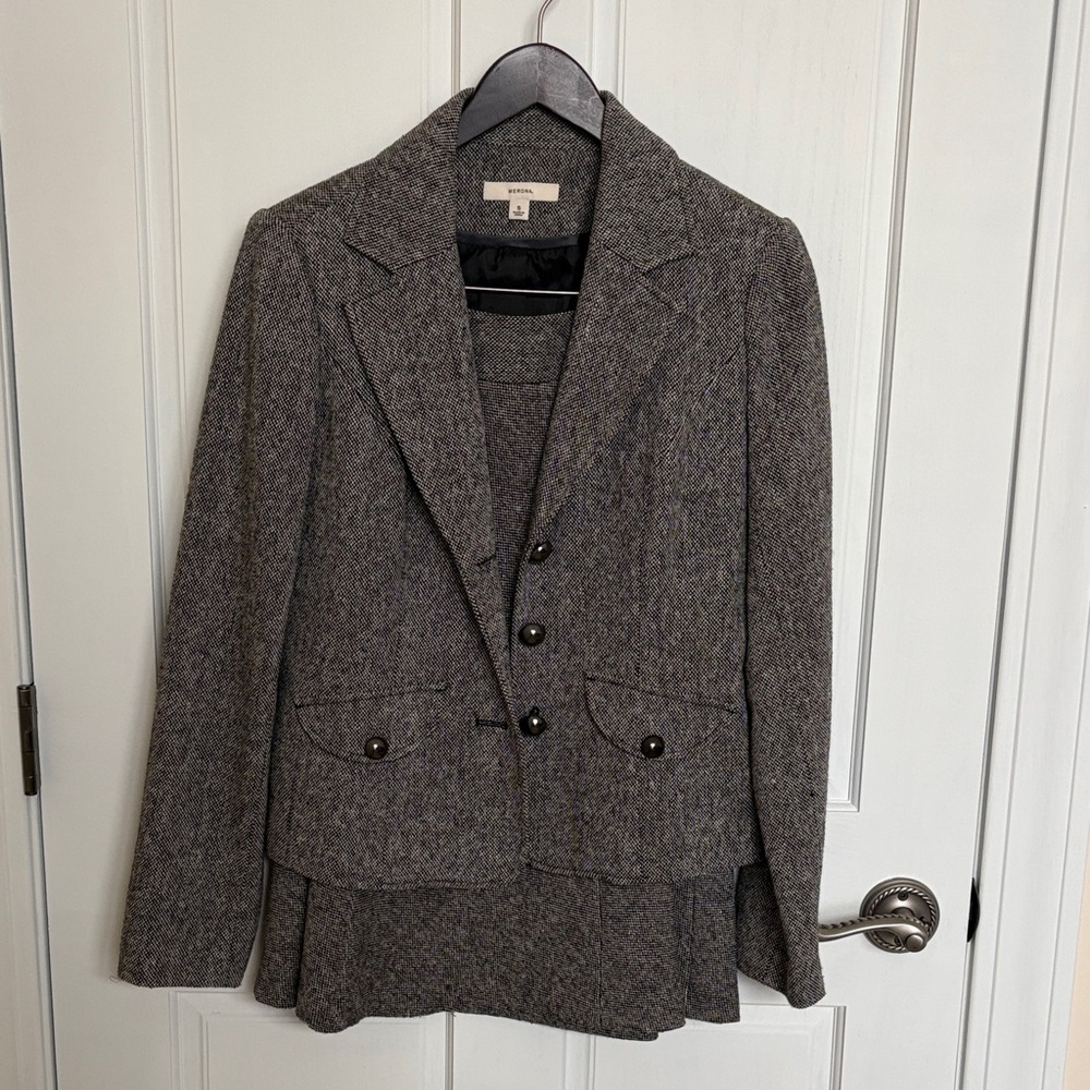 Merona Charcoal Tweed Blazer and Skirt